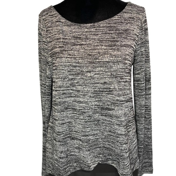 White House Black Market Asymmetrical Heather Long Sleeve Blouse Sheer H… - Picture 2 of 10